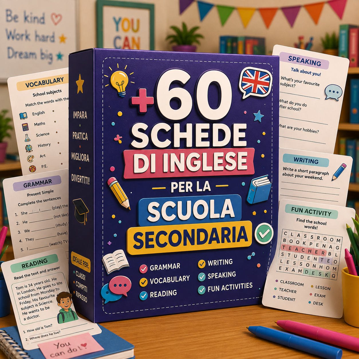 +60 SCHEDE DI INGLESE PER LA SCUOLA SECONDARIA